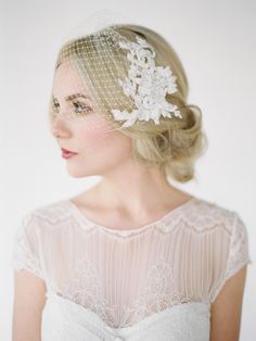 $225AUD LEILA birdcage veil Short Veils Bridal, Veil Styles, Wedding Hairstyles With Veil