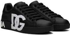 Low-top nappa calfskin sneakers in black. · Lace-up closure · Logo patch at padded tongue · Padded collar · Logo printed at outer side · Logo embossed at heel · Buffed leather lining · Treaded rubber sole Supplier color: Nero/Nero Black Low-top Calf Leather Sneakers, Black Calf Leather Low-top Sneakers, Luxury Custom Sneakers For Streetwear With Logo-print Tongue, Luxury Streetwear Custom Sneakers With Logo-print Tongue, Designer Leather Sneakers With Logo Print, High-top Leather Custom Sneakers With Logo-print Tongue, Black Calf Leather Sneakers With Branded Insole, Black Leather Custom Sneakers With Logo-print Tongue, Black Calf Leather Sneakers With Logo