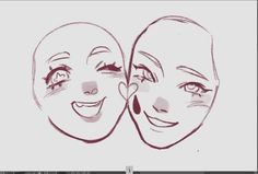 an image of two faces drawn in adobe