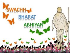 an image of a man with butterflies on his back and the words, swach bharbat abhiyan