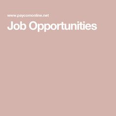 the words job opportunity written in white on a pink background