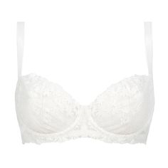 Balconette bra FLEUR OF ENGLAND Daisy Balconette Bra With Removable Pads, Lace Balconette Bra With Padded Cups, Fitted Balconette Bra With Removable Pads, Elegant Lace Padded Bra, Elegant Bra With Removable Straps, Elegant Strapless Bra With Padded Cups, Wedding Bra With Removable Cups, Push-up Bra With Padded Cups For Wedding, Elegant Strapless Padded Bra