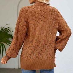 Make a statement this season in this beautiful Women's Cardigan. Crafted from crochet knit fabric with a solid color finish, this dressy-casual sweater is perfect for the fall fashion trendsetter. The flattering Hollow Cardigan Coat shape will make you stand out from the crowd! 100% Acrylic Imported Pull On closure Machine Wash Women's Cardigan - Use a 100% acrylic high-quality fabric selection, with good breathability, comfort, elasticity, non-fading, and non-balling characteristics. It is the Solid Open Knit Cardigan, Fall Open Knit Acrylic Sweater, Fall Pointelle Knit V-neck Outerwear, Fall V-neck Pointelle Knit Outerwear, Long Sleeve Acrylic Cardigan With Knitting Details, Long Sleeve Acrylic Knitting Cardigan, Long Sleeve Open Knit Acrylic Cardigan, Fall V-neck Knitted Sweater, Long Sleeve Acrylic Open Knit Cardigan