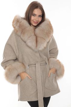 Alpaca Women's Jacket, Fox Fur Collar, Fox Fur Coat Women, Luxury Jacket, Fox Fur Trim, Alpaca Wool Coat Wiht Hood - Etsy Turkey Hooded Mink Outerwear With Faux Fur Trim, Hooded Mink Outerwear For Cold Weather, Hooded Beige Fur Coat For Fall, Hooded Mink Color Outerwear For Cold Weather, Beige Shawl Collar Winter Outerwear, Cream Shawl Collar Winter Outerwear, Beige Shawl Collar Outerwear For Winter, Cream Shawl Collar Outerwear For Winter, Winter Long Coat In Mink Color