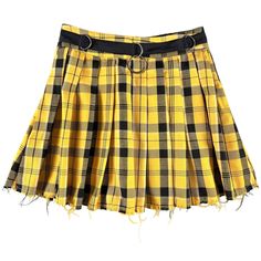 Current Mood Sunny Dress Code Plaid Skirt Cuz Play By Your Own Rules Babe! This Sikk Lil Pleated Mini Skirt Has A Belted Waist With O-Ring Accents, A Sassy Frayed Hem N' An Exposed Zip Closure. New With Tag Measurements Approximate Laying Flat Academia, Grunge, Yellow, Black, Mini Plaid, Plaid Skirt Summer Grunge Pleated Mini Skirt, Grunge Pleated Mini Skirt For Summer, Summer Grunge Pleated Skirt, Yellow Retro Pleated Skirt, Retro Yellow Pleated Skirt, Yellow Cotton Pleated Mini Skirt, Trendy Yellow Mini Skirt, Casual Yellow Pleated Skirt, Retro Yellow Mini Skirt