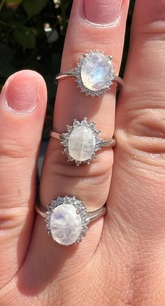 Moonstone Oval Adjustable Rings <3 3 available  These rings are so pretty and have the most amazing flash! Moonstone Aesthetic, Rings Moonstone, Ring Moonstone, Lake Elsinore, Ring Crystal, Wedding Gift Baskets, Moonstone Crystal, Jewelry Statement, Crystal Ring