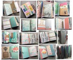 many different types of scrapbook pages are shown