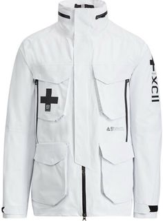 Here is a beautiful Ralph Lauren water-repellent hooded jacket . Fully seam-sealed for extra protection . Light weight . Mockneck , stowaway hood . Two-way full-zip front . Snapped storm placket . Interior drawcord at the waist . Size Medium . Brand new with tags . Comes from a smoke and pet free home . Will ship super fast ! White Urban Parka With Long Sleeves, Modern White Outerwear For Outdoor, Ralph Lauren Long Sleeve Outerwear For Outdoor, White Utility Jacket For Winter, White Winter Utility Jacket, White Techwear Outerwear For Spring, White Long Sleeve Utility Jacket With Patch Pockets, White Spring Parka For Streetwear, Modern White Outerwear With Pockets