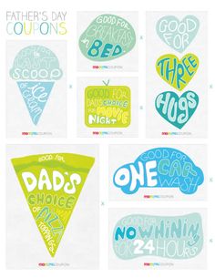 father's day stickers are shown here