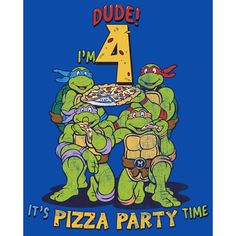 Cowabunga, dude! It's time to explore the New York sewers, indulge in a little pizza, and get ready for the best adventure ever with an awesome Teenage Mutant Ninja Turtles 4th Birthday Pizza Party Boys' Tee. If you're planning on fighting the Foot Clan this Christmas season, do it in your favorite Teenage Mutant Ninja Turtles design with Donatello, Leonardo, Michelangelo, Raphael, April, and Splinter! Birthday Pizza Party, Birthday Pizza, Cowabunga Dude, Turtle Design, Kids Pattern, Pizza Party, Teenage Boys, Boy Tees, Boy Party