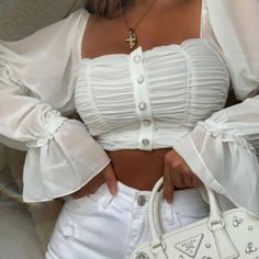 White Off The Shoulder Ruched Detail Top Multiple Sizes Available: 6,8,10 White Ruched Blouse For Fall, Chic White Ruched Top, Chic White Ruched Blouse, Brown Long Sleeve Shirt, Crochet Lace Blouse, Evening Blouses, Crop Top Shirt, Boho Denim, White Off The Shoulder