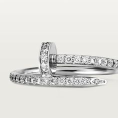 CRB4231600 - Juste un Clou ring - White gold, diamonds - Cartier Juste Un Clou Ring, Trinity Bracelet, Detailed Jewelry, Love Bracelets, Love Necklace, Sparkle Diamonds, Ring Ring, White Ring, Silver Diamonds