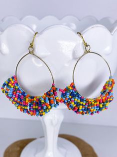 Earrings Multi Beaded Drop Earring Trendy Teardrop Dangling Bead Jewelry, Trendy Teardrop Jewelry With Dangling Beads, Summer Dangle Tassel Earrings, Trendy Multicolor Teardrop Jewelry, Beaded Teardrop Earrings For Summer, Trendy Teardrop Beaded Earrings With Ear Wire, Trendy Beaded Teardrop Jewelry, Trendy Teardrop Beaded Earrings, Trendy Round Beaded Earrings With Ear Wire