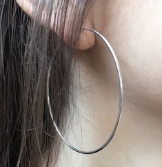 Large 14K White Gold Continuous Endless Hoop Earrings, 2.4 Inches (1.2mm Tube) - LooptyHoops Something Big, Simple Elegant, The Endless, Time Of The Year, Jewelry Box, The Year, Hoop Earrings, White Gold, Gold