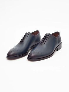 Mens solid blue whole cut oxford leather dress shoes, mens brogue oxfords shoes Dress Shoes Mens, Oxfords Shoes, Hand Stitch, Oxford Shoes Men, Leather Dress Shoes, Mens Oxfords, Leather Dress, Leather Lace, Shoes Men