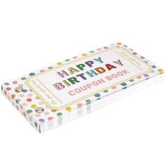 a birthday coupon box with confetti on it