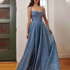 Womens Long Dresses, Amazon Dresses, Sequin Prom Dress, Prom Dresses Blue, Red Prom Dress, Hem Dress, Dress Sleeveless, Spaghetti Strap Dresses, Swing Dress