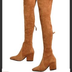 Tan Color Goodnight Macaroon Over The Knee Boots Never Worn Perfect Fall Boots, Tan Suede Boots, Tan Boots, Suede Leather Boots, Chain Crossbody Bag, Boots Fall, Tan Suede, Macaroons, Thigh High Boots