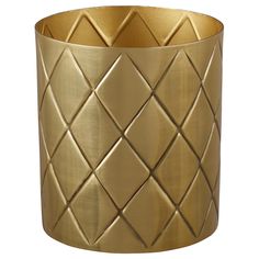 a gold vase with diamond design on it