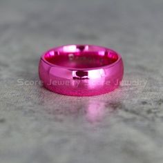 Pink Ring, Pink Wedding Band, 8mm Pink Tungsten Band, Pink Tungsten Wedding Ring, Pink Wedding Ring Pink Wedding Band, Pink Wedding Ring, Wedding Ring Pink, Pink Wedding Rings, Dope Jewelry, Tungsten Ring, Bling Rings, Pink Ring, Mens Wedding Rings