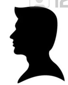 the silhouette of a man's head is shown