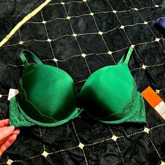 Love The Color And Material Of This Bra. Push Up Nwt Elegant Green Stretch Bra, Sleepwear Cute, Gel Bra, Cute Bra, Lace Bras, White Lace Bralette, Blue Bra, Cute Bras, Triangle Bra