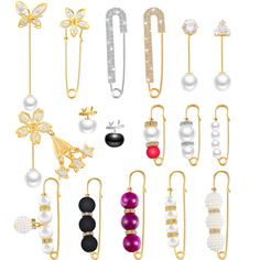 PRICES MAY VARY. Package includes: the package includes 17 pieces of faux pearl brooch pins, which are different in designs, various styles can meet your decoration needs,and sufficient quantity is available for you to share the pins with others Quality and strong: the sweater shawl clips are mainly made of quality alloy and faux pearls, decorated with beautiful rhinestones, shiny and elegant, strong and reliable to wear, not easy to rust and break, providing you with a long-term of usage Rich i Shawl Clips, Rhinestone Outfit, Accessories Elegant, Sweater Shawl, Collar Pins, Women's Jewelry Sets, Pearl Brooch, Decoration Accessories, Elegant Accessories