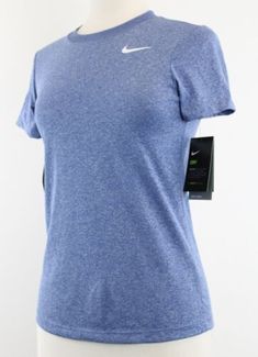 Nike Legend Training T Shirt, Women's Dri Fit Athletic Gym Tee, AQ3210 MSRP $25 | eBay Basic Nike T-shirt Moisture-wicking, Nike Sports Tops In Tri-blend, Nike Tri-blend Tops For Sports, Nike Tri-blend Sports Top, Blue Short Sleeve Go-dry Top, Blue Fitted Moisture-wicking T-shirt, Nike Crew Neck Go-dry Top, Nike Moisture-wicking Crew Neck Tops, Blue Short Sleeve Workout T-shirt