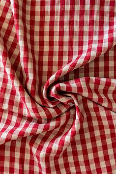 a red and white checkered fabric