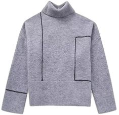 Cozy Gray Tops For Workwear, Cozy Gray Top For Workwear, Gray Turtleneck Sweater For Spring, Winter Cashmere Stretch Sweater, Gray Wool Tops For Winter, Gray Wool Winter Tops, Casual High Neck Winter Knit Top, Casual High Neck Knit Top For Winter, Casual High-neck Winter Knit Top