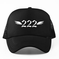 New Hat. For Men Or Women. Angel Number 222 With Wings Graphic Foam Trucker Hat In Black. Lightweight Poly-Foam Trucker Cap With Mesh Back Curved Bill Visor For Optimal Shading Adjustable Plastic Snap Strap Adult Unisex One Size Fits Head Circumferences Up To 60cm Style Tags # Numerology Alignment Belief Cosmos Cosmic Meaning Repetition Repeating Number Secret Code Baseball Hat Cap Vacation Travel Hot Weather Guys Mens Womens Casual Outdoors Original Custom Cool Edgy Punk Unique Handmade Trendy Summer Sports Black Baseball Cap, Black Summer Sports Hats, Women Angel, Free People Hat, Angel Number 222, Bride Hat, Cute Beanies, Black Snapback, Secret Code