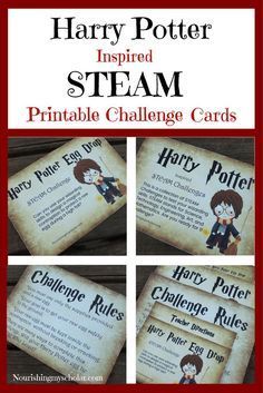 harry potter inspired steam printable challenge cards