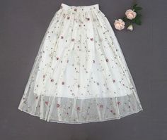 Tulle Embroidery Midi Skirt Women's Skirt Sweet Embroidered Skirt Custom Szie Spring/summer Pleated Skirts Gift for Women - Etsy Embroidered Long Skirt For Summer, Spring Embroidered Long Skirt, Embroidered Full Skirt For Spring, Summer Long Embroidered Skirt, Spring Embroidered Full Skirt, Summer Embroidered Long Skirt, Spring Full Skirt With Floral Embroidery, Spring Floral Embroidered Full Skirt, Embroidered Midi Skirt For Summer