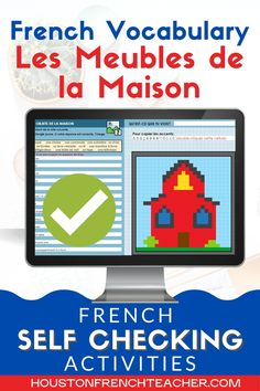 a computer screen with the words french vocabulary les meubles de la maison