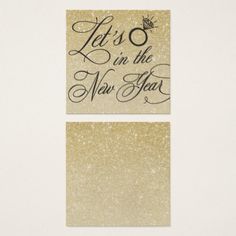 two cards that say let's in the new year and have glitter on them