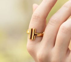 Minimalist Gold Ring for Women | Gold Adjustable Ring | Modern Ring | Mother's Day Gift Classic Simple Design Jewelry For Promise, Classic Simple Promise Jewelry, Classic Simple Design Promise Jewelry, Gold Jewelry For Promise With Simple Design, Gold Jewelry With Simple Design For Promise, Classic Open Ring Bracelet As A Gift, Timeless Simple Design Ring As A Gift, Minimalist Polished Finish Jewelry For Promise, Modern Open Band Jewelry For Promise