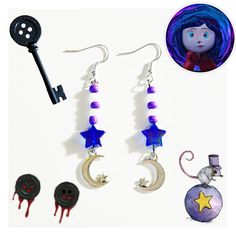 Purple star earrings inspired by the movie coraline, perfect for this spooky season. Coraline, Star Earrings, Spooky Season, The Movie, Festival Season, Jewelry Earrings Dangle, Etsy Earrings, Beauty Book, Dangle Drop Earrings