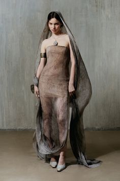 SACRED DRESS - MARINA EEЯRIE Mother Earth Dress, Surrealist Fashion, Liquid Dress, Textured Gown, Studio Production, Alien Clothes, Skin Dress, Ethical Fashion Brands, Silk Gown