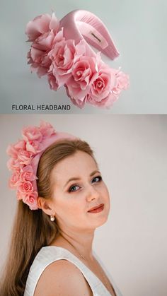 ◆ Pale pink fascinator headband for wedding guest inspired by Kate Middleton halo crown headpiece. Wedding guest hat is hand made.◆ Light pink halo headband covered in a fabric. Coctail hat trimmed with flowers and leaves covering the right ear side of the pink hairband. Modern and elegant pink hatinator will instantly elevate any outfit.◆ This floral head piece is unique work. ◆ Flower crown for wedding is one size. Pink Crown-shaped Headband For Party, Whimsical Pink Crown Headpiece, Elegant Pink Hair Accessories For Royal Ascot, Pink Structured Crown Headpiece For Summer, Whimsical Pink Headpiece With Handmade Flowers, Pink Structured Crown Headpiece For Kentucky Derby, Pink Crown Headband For Party, Pink Crown Headpiece For Wedding, Pink Summer Headband