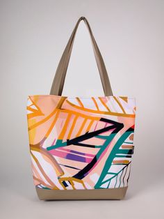 Take the art in your hands with one of the unique painted patterns of Bardo Art Works. Stylish, practical and comfortable bag for everything that you need. The highlight of the bag is the original hand painted Bardo design printed on resistant textile. The handles and the bottom of the bag are made of high quality vegan leather with high level of resistance. Inside the bag has a large pocket that holds up to 12" tablet or ultrabook and three different sized pockets for your phone, wallet and ballpoint pens.  ► Size: - Height - 14.2" - Handles length - 10.6" - Width at the top - 15" - Width at the bottom - 11.4" - Depth at the bottom - 4.7" ► Pockets:  - Large pocket: Height 7.9" x Width 14.2", holds up to 12" MacBook Air or tablet  - Medium pocket: Height 5.5" x Width 6.3" - Two small pock Artistic Tote Canvas Bag For Travel, Artistic Tote Bag For Everyday, Artistic Large Capacity Shoulder Bag For Shopping, Artistic Rectangular Canvas Bag For Everyday Use, Artistic Travel Tote Canvas Bag, Artistic Green Tote Shoulder Bag, Artistic Rectangular Canvas Bag For Everyday, Artistic Large Capacity Canvas Travel Bag, Artistic Rectangular Canvas Shopping Bag