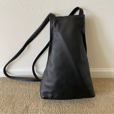 Beautiful Black Backpack Bag With Concealed Zippers. Perfect For Keeping Valuables Safe While Traveling! Genuine Leather, Custom Designed Bag. Leather Backpack With Zipper For Errands, Leather Shoulder Bag With Zipper Closure, Leather Backpack With Zipper Closure For Errands, Standard Leather Backpack With Zipper Closure For Errands, Standard Leather Backpack With Zipper For Errands, Rectangular Leather Backpack With Zipper For Errands, Leather Crossbody Backpack For Errands With Zipper, Leather Softback Bag With Zipper Closure, Black Soft Leather Backpack For On-the-go