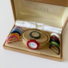 SOLD** Gucci interchangeable bezel bangle watch from the 90s Bangle Watches, The 90s, Girly Things, Time Piece, Fashion Inspo, Star Wars, Bangles, Fashion Outfits, Gucci