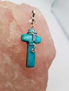 Who do you know who would like this pendant? Let us know and we can sell you one! ( ;  https://etsy.me/2WG09Lq Bohemian Blue Cross Jewelry, Handmade Turquoise Cross Jewelry, Handmade Blue Turquoise Spiritual Necklace, Adjustable Blue Cross-shaped Jewelry, Handmade Turquoise Cross Necklace, Artisan Blue Turquoise Necklace Nickel Free, Artisan Blue Turquoise Nickel-free Necklace, Blue Turquoise Wire-wrapped Necklace Gift, Blue Wire Wrapped Turquoise Necklace Gift