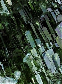 an abstract image of many mirrors and rocks