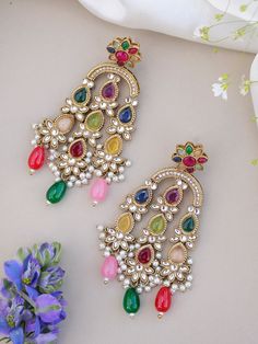 Statement earrings for a statement look! These handmade high quality kundan polki and meenakari multicolour earrings are a unique addition to your outfit to glam it up! These can be paired with both Indian and western outfits. They are also extremely lightweight because they are handcrafted. Easy on your ears and beautiful for the eyes 💖 For any queries, please reach out to us. Happy shopping! Also available in Ruby green and Baby Blue Cheap Traditional Multicolor Earrings, Luxury Multicolor Bollywood Jhumkas, Cheap Multicolor Jewelry For Diwali, Luxury Multicolor Earrings For Diwali, Diwali Outfit Indian, Multicolour Earrings, Multicoloured Earrings, Diwali Outfit, Outfit Indian