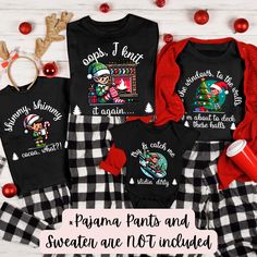 🎄 Matching Family Christmas Shirts - Perfect for Xmas Party or Xmas Morning! 🎅 Get ready to jingle all the way with our hilarious matching family Christmas shirts! Whether you're celebrating with a cozy Christmas morning or rocking around the Christmas tree at a festive party, these shirts are sure to bring smiles and laughter to your holiday festivities. Features: Funny and Festive Designs: Each shirt features a playful and witty Christmas-themed saying, designed to make your holiday gatherin Fun Christmas T-shirt For Holiday, Black Christmas Tops With Letter Print, Funny Cotton Tops For Winter, Black Holiday Tops With Letter Print, Black Tops With Letter Print For Holiday, Black Cotton Holiday Top, Black Holiday Top With Letter Print, Funny Black Winter Tops, Family Matching Graphic Print Tops For Winter