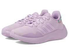 adidas Running Puremotion 2.0 - Women's Shoes : Purple/Purple/Silver Dawn : Boasting a streamlined profile with a super-soft, cushioned insole and a outsole, the adidas Puremotion 2.0 Sneakers are exclusively crafted to offer you a relaxed feel and elevated comfort during runs or workout sessions. Textile upper with synthetic overlays. Breathable textile lining. Memory foam cushioned insole for all-day comfort. Lace-up closure for a secure fit. Round toe design. Cloudfoam midsole offers enhanced Athletic Fit Synthetic Trail Running Shoes With Arch Support, Sportswear Mesh Running Shoes With Cushioned Footbed, Mesh Running Shoes With Cushioned Footbed, Athleisure Running Shoes With Ortholite Insole, Athleisure Running Shoes With Ortholite Insole For Workout, Textile Running Shoes With Arch Support For Light Sports, Casual Sneakers With Arch Support For Training, Textile Running Shoes With Arch Support, Textile Running Shoes