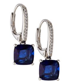 From Nadri, these earrings feature: Drop earringsRhodium plated brassCZ, glass 2.62 ct.Leverback closureApprox. 0.75" L Imported. Navy Earrings, Silver Jewelry Fashion, Modern Love, Crystal Drop Earrings, Sapphire Earrings, Crystal Drop, Glass Earrings, Dillard's, Accessories Jewelry