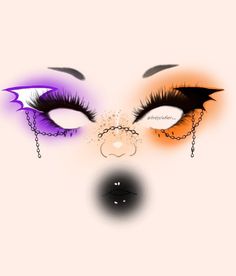 Makeup Drawing Halloween, Halloween Makeup Colorful, Halloween Inspired Makeup Eye, Cute Spooky Makeup, Fun Halloween Makeup Looks Easy, Cool Halloween Makeup Pretty, Spooky Makeup Ideas, Halloween Face Charts, Graphic Makeup Ideas