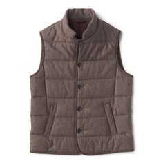 Steinbock® Waidring Quilted Wool Gilet | Orvis Fitted Brown Merino Wool Outerwear, Fitted Winter Vest For Outdoor, Casual Wool Vest For Winter, Brown Wool Vest For Winter, Wool Gilet, Quilted Gilet, Tent Sale, Fly Shop, Down Vest